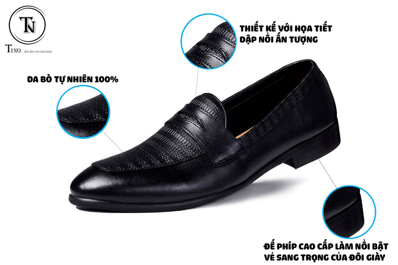 Giày lười công sở da nam dập vân CS13 2 Giày lười công sở da nam dập vân CS13 2