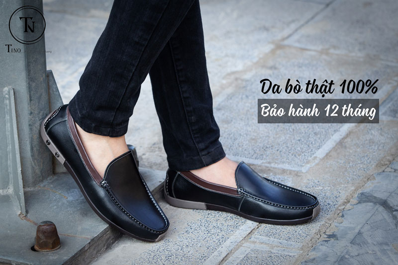 Giày nam lười da bò thời trang GL79 đen 2 Giày nam lười da bò thời trang GL79 đen 2
