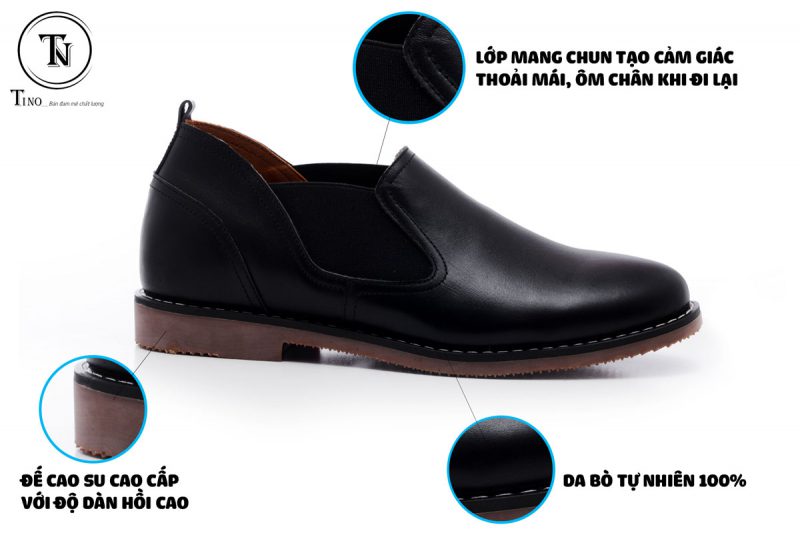 Giày lười nam cổ lửng chelsea boot GL65 2 Giày lười nam cổ lửng chelsea boot GL65 2