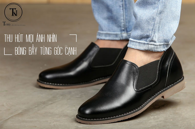 Giày lười nam cổ lửng chelsea boot GL65 5 Giày lười nam cổ lửng chelsea boot GL65 5