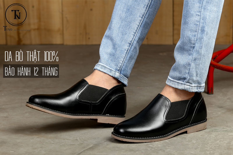 Giày lười nam cổ lửng chelsea boot GL65 6 Giày lười nam cổ lửng chelsea boot GL65 6