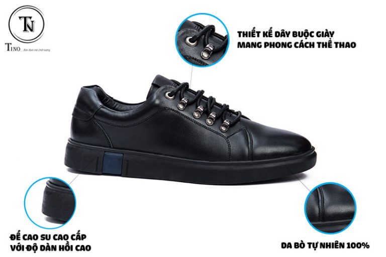 Giày sneaker nam đen dáng thế thao TN21 Black 3