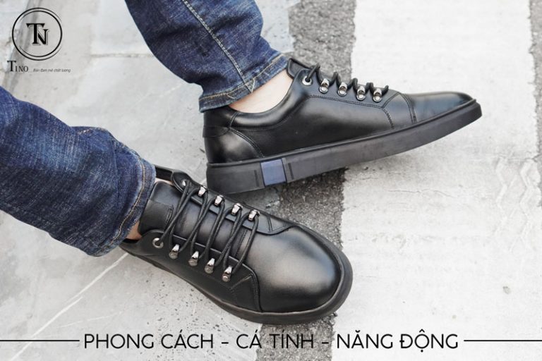 Giày sneaker nam đen dáng thế thao TN21 Black 4