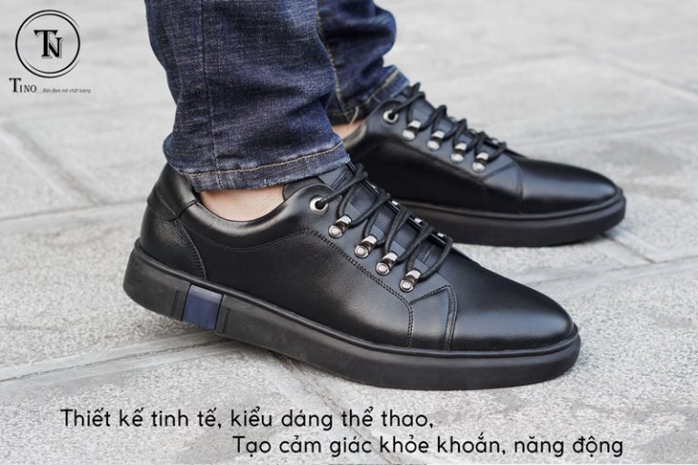 Giày sneaker nam đen dáng thế thao TN21 Black 5