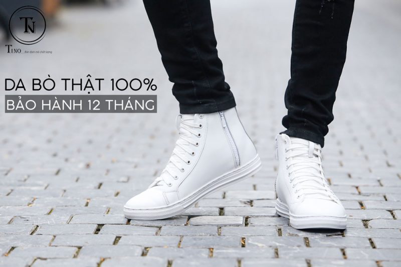 Giày sneaker all white tăng chiều cao GC05 trắng 3