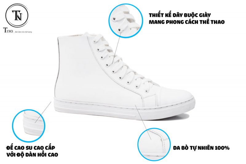 Giày sneaker all white tăng chiều cao GC05 trắng 2