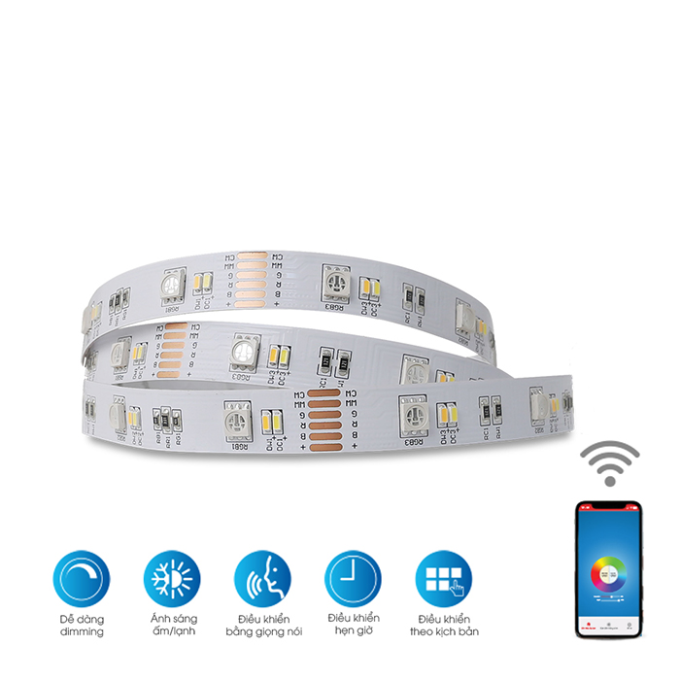 Ảnh Bộ đèn LED dây RGB Wifi D LD01 Rạng Đông 1