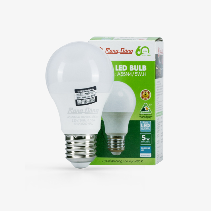 Ảnh Bóng đèn LED Búp 5W A55N4/5W Rạng Đông 1