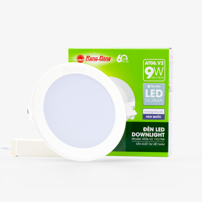 Ảnh Đèn LED âm trần 9W AT06L 110/9W Rạng Đông 1