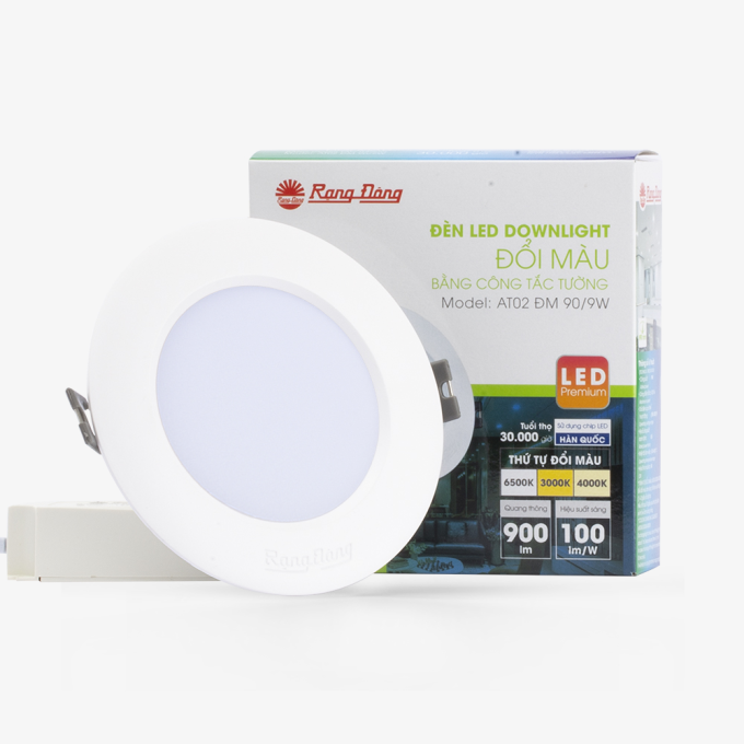 Ảnh Đèn LED âm trần đổi màu 9W AT02 ĐM 90/9 Rạng Đông 1