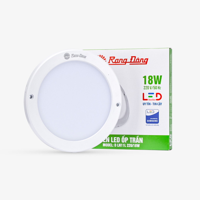 Ảnh Đèn led ốp trần mỏng tròn LN11 220/18W Rạng Đông 1