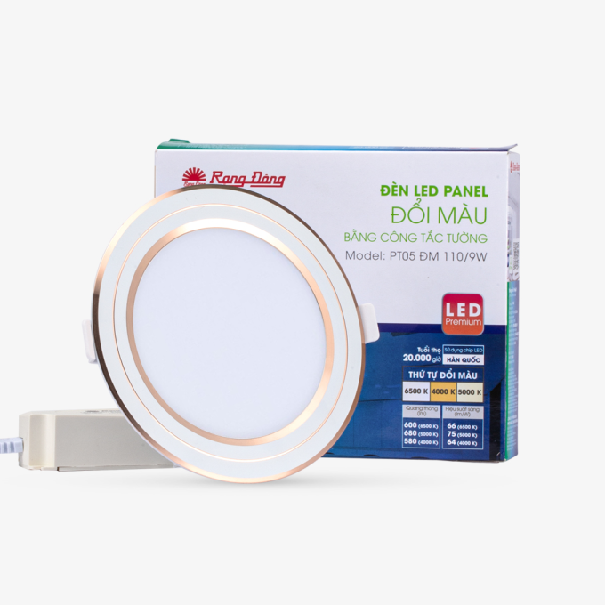 Ảnh Đèn LED Panel tròn đổi màu PT05 ĐM 110/9W Rạng Đông 1