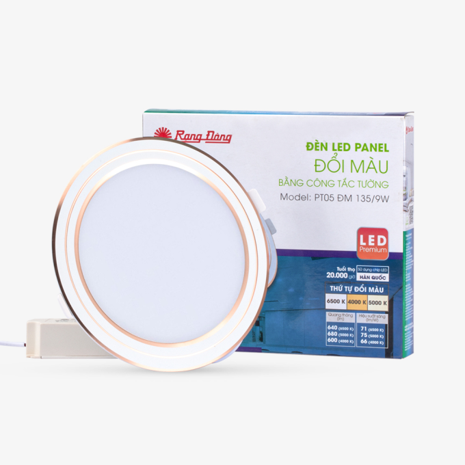 Ảnh Đèn LED Panel tròn đổi màu PT05 ĐM 135/9W Rạng Đông 1
