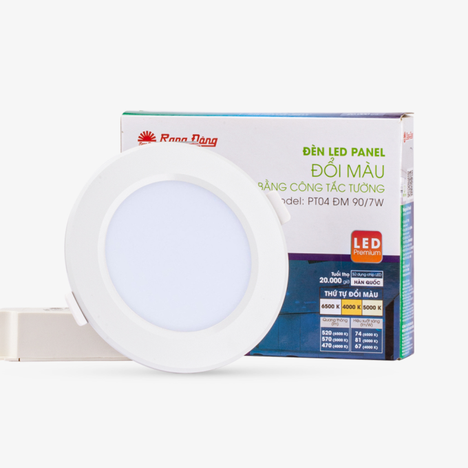 Ảnh Đèn LED Panel tròn đổi màu PT04 ĐM 90/7W Rạng Đông 1