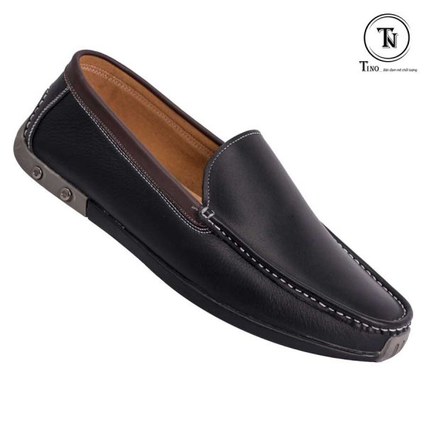 Ảnh Giày nam lười đế bệt da bò thời trang GL79 đen 1