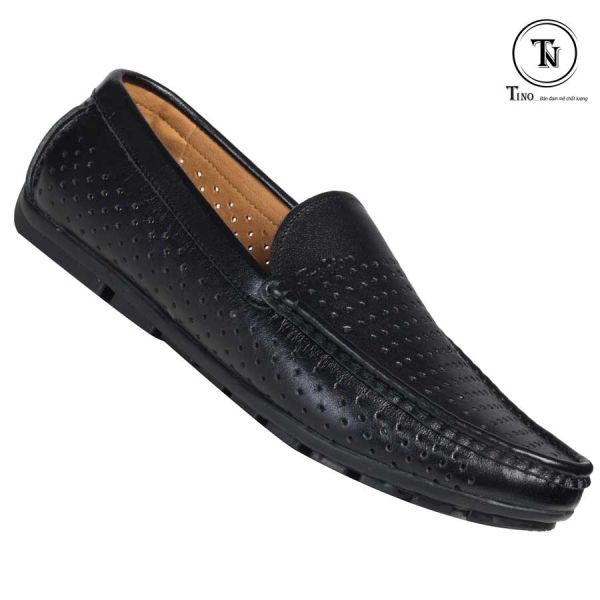 Ảnh Giày lười da nam đục lỗ màu đen GL16 1