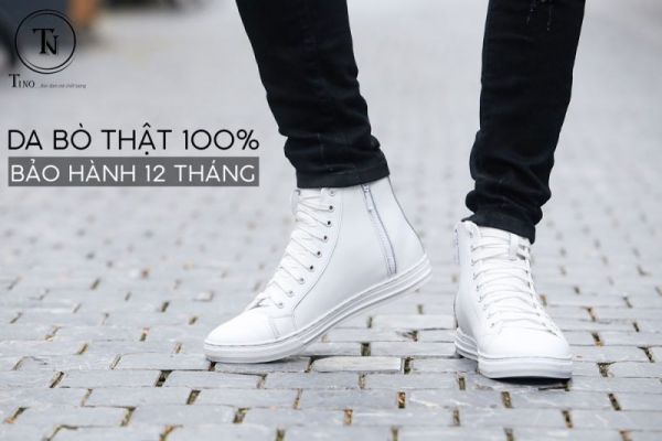 Giày sneaker all white tăng chiều cao GC05 trắng