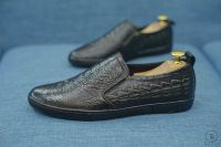 Giày lười nam da bò đen vảy rồng slip on SC22 1