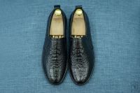 Giày lười nam da bò đen vảy rồng slip on SC22 3
