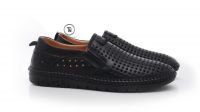Giày lười da nam đục lỗ công nghệ 4.0 GL12 đen 1