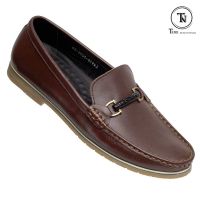 Giày lười da nam thời trang GL85 nâu (Tặng Xi +Tất Khử Mùi)