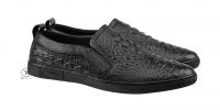 Giày lười nam da bò đen vảy rồng slip on SC22 4