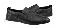 Giày lười nam da bò đen vảy rồng slip on SC22 5