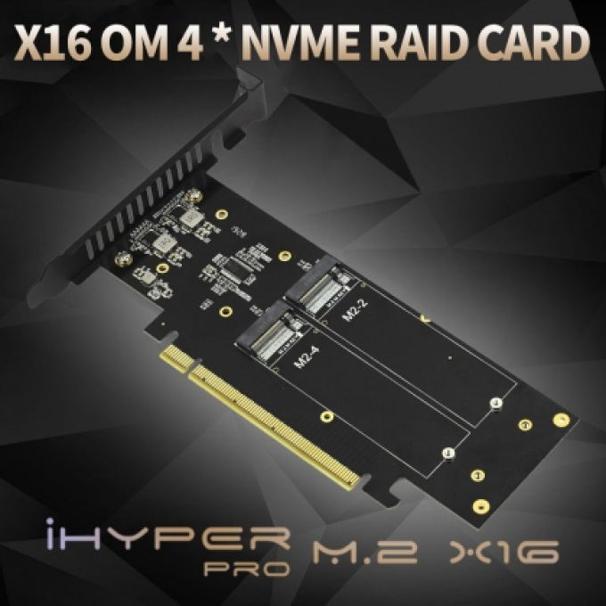 Ảnh Adapter chuyển 4 SSD M2 PCIe sang PCIe JEYI iHyper (RAID 4 ổ M.2 PCIe) 1