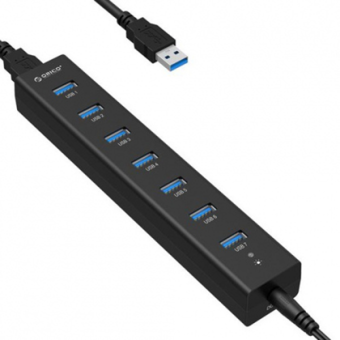 Ảnh Bộ chia 7 cổng USB 3.0 Orico H7013-U3-AD (Hub USB Orico 7 Port có nguồn phụ) 1