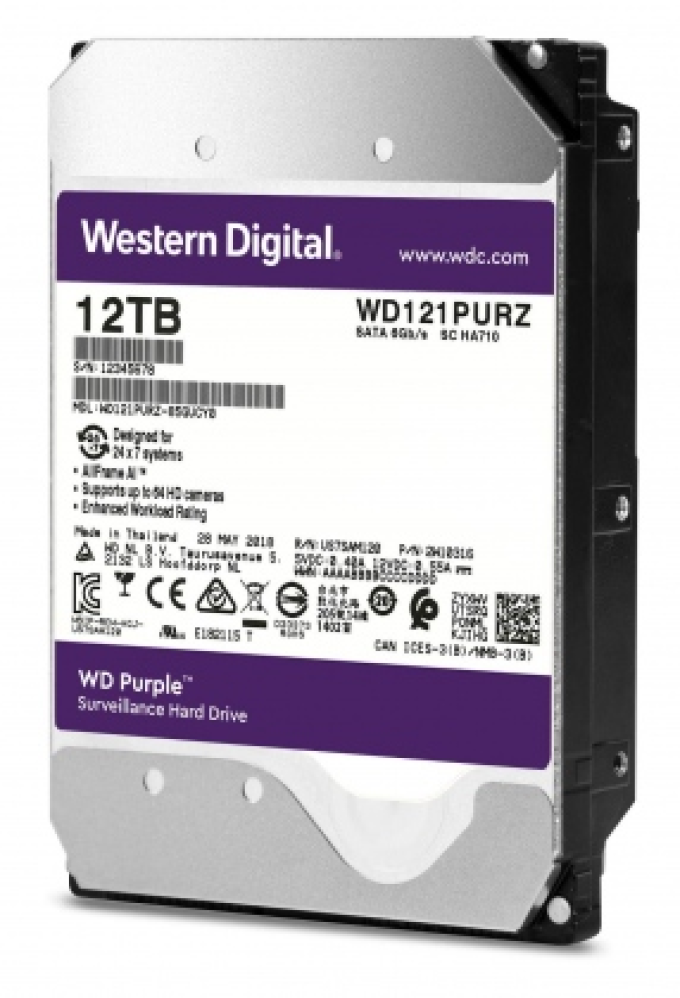 Ảnh Ổ cứng HDD Desktop 12TB Western Digital WD Purple (Chuyên Camera) 1